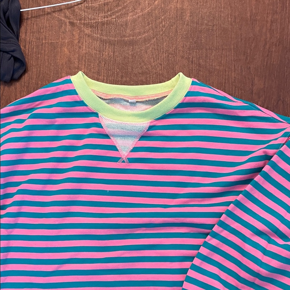 Amazon Women's Striped Sweater - Pink and Green